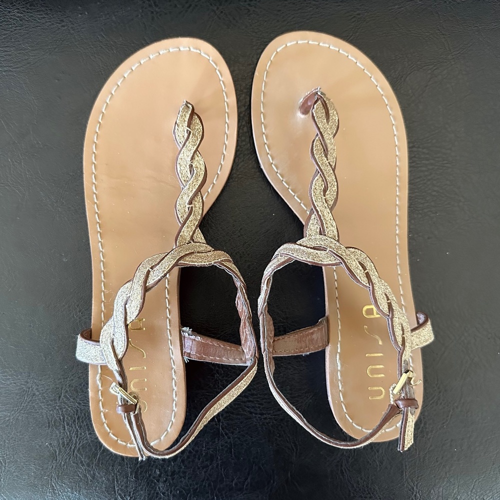 Unisa Golden Glitter Sandals